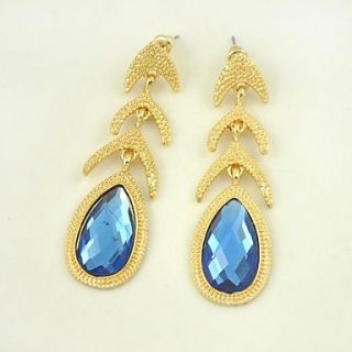 Personality Alloy Crystal Fish Womens Earrings