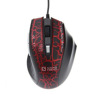 Sound Friend 8196 USB Wired Optical Gaming Mouse Red