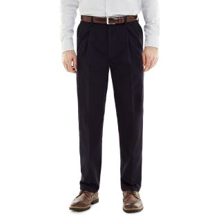 St. Johns Bay Worry Free Slider Relaxed Fit Pleated Pants, Aviator Navy, Mens