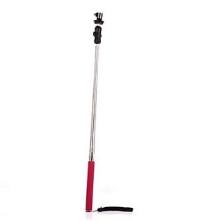 Red 6 Section Retractable Handheld Monopod with Tripod Mount Adapter for GoPro Hero 3/3/2