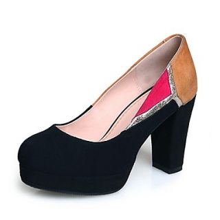 Suede/Leather Womens Chunky Heel Heels Pumps/Heels with Split Joint Shoes