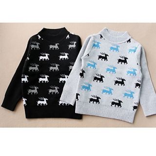 Childrens Deer Print Casual Thick Sweaters