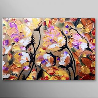 Hand Painted Oil Painting Abstract Knife Painted Flowers with Stretched Frame Ready to Hang