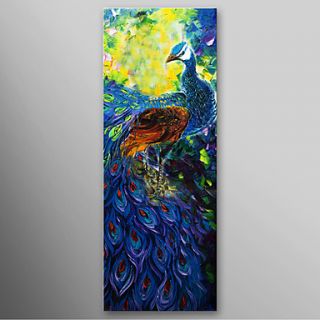 Hand Painted Oil Painting Abstract The Peacock Spreads Its Tail with Stretched Frame Ready to Hang