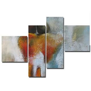 Hand Painted Oil Painting Modern Abstract with Stretched Frame Set of 4