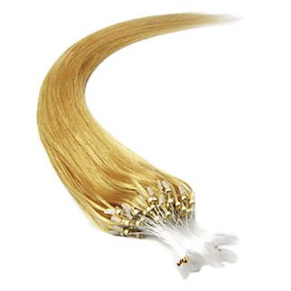 20Inch 1Pcs Remy Loops Micro Rings Beads Tipped Straight Hair Extensions More Light Colors 100s/pake 0.5g/s