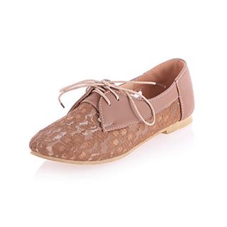 Tulle Womens Flat Heel Comfort Oxfords With Lace up Shoes(More Colors)