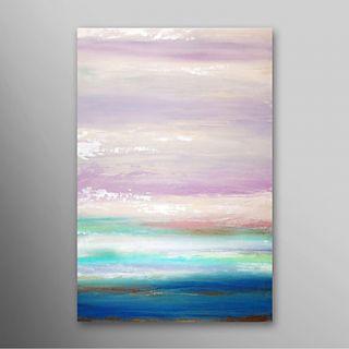 Hand Painted Oil Painting Landscape Blue Sky White Cloud And Sea with Stretched Frame Ready to Hang