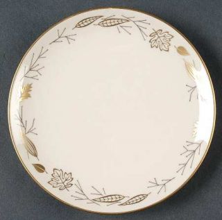 Franciscan Gold Leaves Bread & Butter Plate, Fine China Dinnerware   Gold Leaves