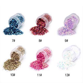 1PCS Hexagonal Glitter Tablets Nail Art Decorations NO.7 12(Assorted Colors)