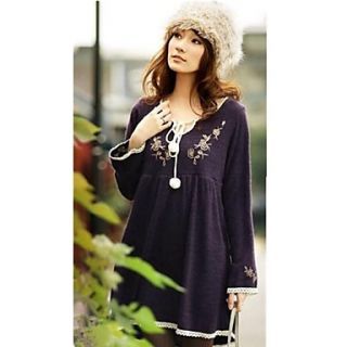 Womens Vintage Embroidery Loose Dress