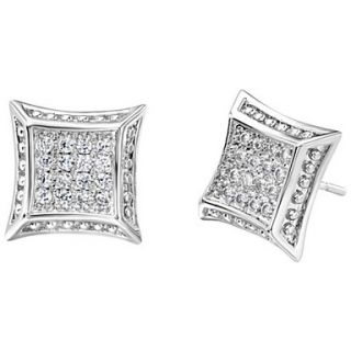 European Gold Or Silver Plated With Cubic Zirconia Stereoscopic Womens Earrings(More Colors)