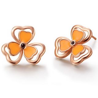 Elegant Gold Or Silver Plated Clover Champagne Womens Earrings(More Colors)