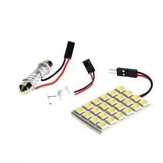 24 SMD 5050 LED Reading Panel white Light with 3 Defferent Adapters for Motorcycle 1PC