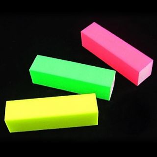 3PCS Nail Art Fluorescent Luminous Candy Color Buffer Block for False Nail Tips Acrylic