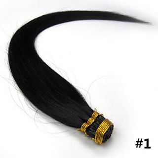24Inch Remy Stick/I Tipped Tipped Straight Fusion Hair Extensions More Dark Colors 100s/pake 0.5g/s