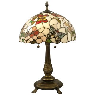 Dale Tiffany Stained Glass Butterfly Table Lamp, Multi D