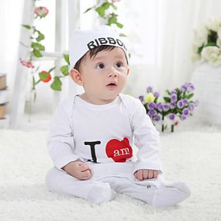 Doomagic Kids Cute Heart Print Baby Romper(White)