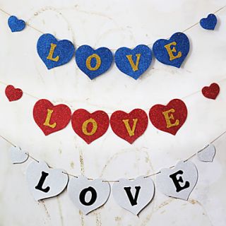 LOVEVintage Glisten Sponge Paper Wedding Banner   Set of 6 Pieces (More Colors,2M Rope Included)