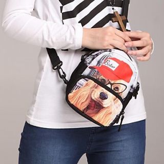 Unisex Style Animal Dog Printing Outdoor Crossbody Shoulder Bag