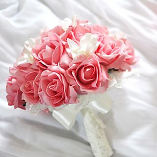 Round Shape Rose And Mangnolia Wedding/Party Bouquet With Lace