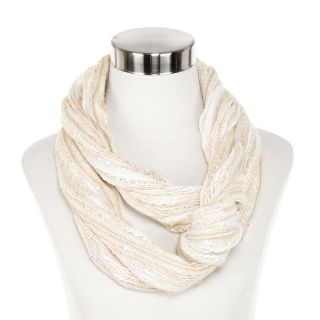 MIXIT Chevron Pleated Infinity Scarf, Ivory, Womens
