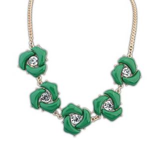 European Fashion Style (Rose Flower) Resin Party Chain Statement Necklace (More Colors) (1 pc)