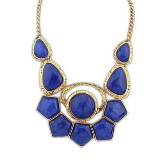 European Style Fashion Plated Alloy Rein Beaded Statement Necklace (More Color) (1 pc)