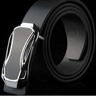 Mens Luxurious Genuine Leather Smooth Buckle Belt Sports Car Belts