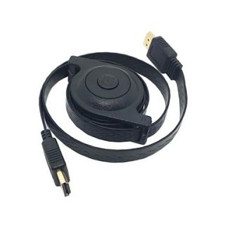 Retractable High Speed HDMI 1.4 Male to Male Video HDTV Cable 5ft 1.5m Supports Ethernet 3D Audio