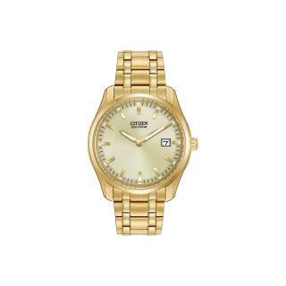 Citizen Eco Drive Mens Gold Tone Watch with Date AU1042 53P