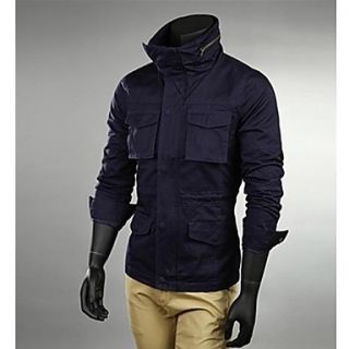 Mens Casual Fashion Stand Collar Jacket