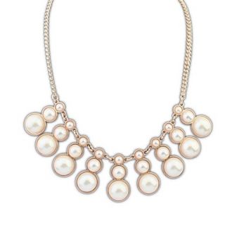 European and America Elegant (Gourds) Alloy Chain Statement Pearl Necklace (1 pc)
