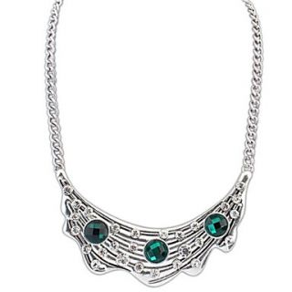 Vintage Punk Style Plated Alloy Rhinestone Chain Statement Necklace (More Color) (1 pc)