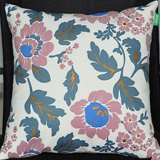 Green Flowers Pattern Decorative Pillow With Insert