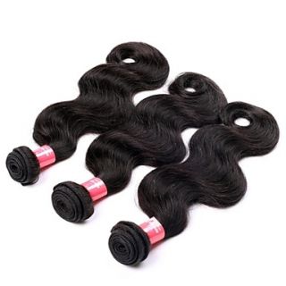 18 20 22 Inch Great 5A Brazilian Virgin Human Hair Nature Black Color Body Wave Hair Extensions