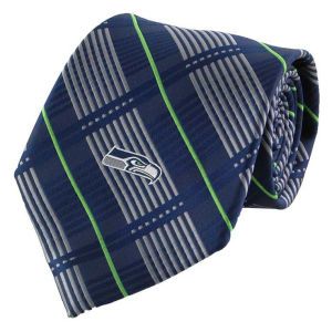 Seattle Seahawks Eagles Wings Necktie Woven Poly Plaid