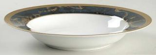 Faberge Pavilion Lapis Lazuli Large Rim Soup Bowl, Fine China Dinnerware   Lapis