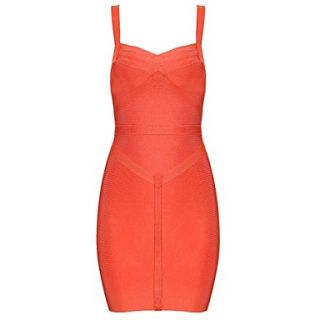 Orange Halter Open Back Slim Sleeveless Bodycon Bandage Dress