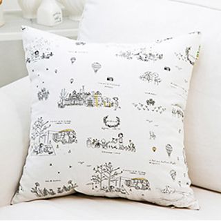 Cute Cartoon Scence Pattern Decorative Pillow With Insert