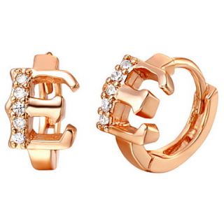 Special Silver And Gold Plated With Cubic Zirconia Letter E Womens Earring(More Colors)