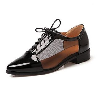 Patent Leather/Tulle Womens Low Heel Oxfords Shoes with Lace up (More Colors)