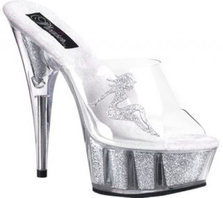 Womens Pleaser Delight 601 4   Clear/Silver Glitter Dress Shoes