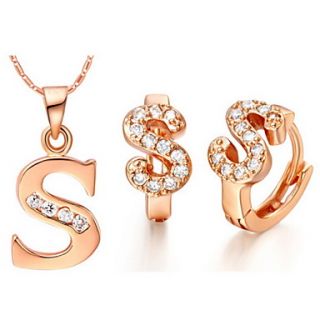 Stylish Silver Plated Silver With Cubic Zirconia S Womens Jewelry Set(Including Necklace,Earrings)(Gold,Silver)