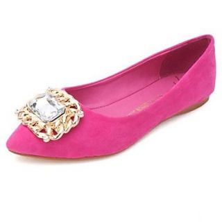 Suede Womens Flat Heel Ballerina Flats with Rhinestone Shoes (More Colors)