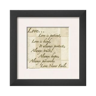 ART Words to Live By Love Is Patient Framed Print Wall Art
