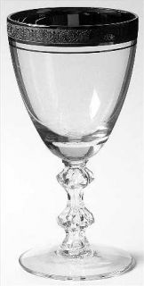 Tiffin Franciscan 17601 6 Wine Glass   17601,Encrusted Platinum Trim,Band