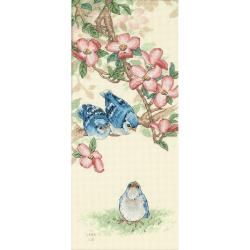 Baby Blue Jays Counted Cross Stitch Kit 7x16