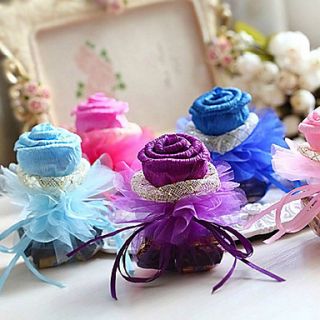 Organza Favor Bags with Rose   Set of 6 (More Colors)