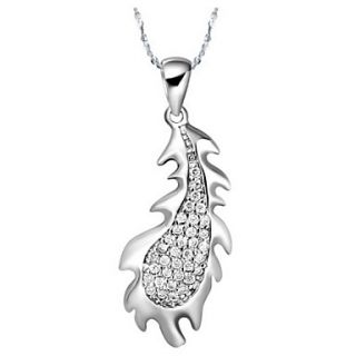 Elegant Fire Shape Silvery Alloy Womens Necklace(1 Pc)(Purple,White)